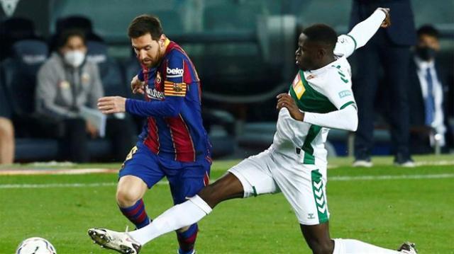 电竞比分网-巴萨大胜保级队，梅西梅开二度独占射手榜首